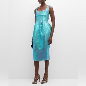 Bronx and Banco Aqua Sequin Midi Dress